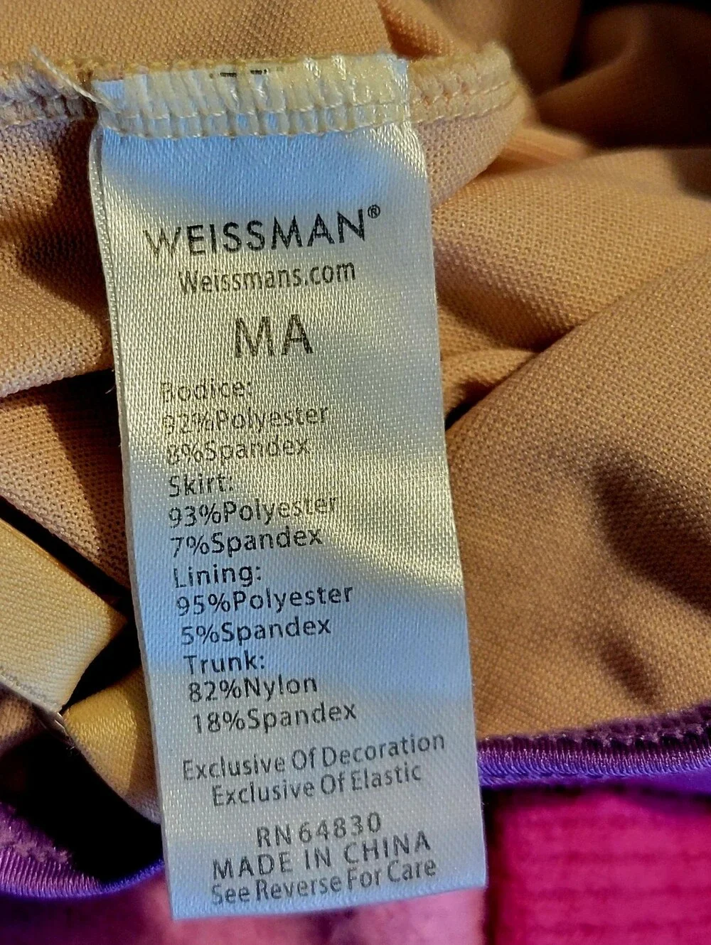 Weissman Purple Sequin Costume with Jeweled Waist.